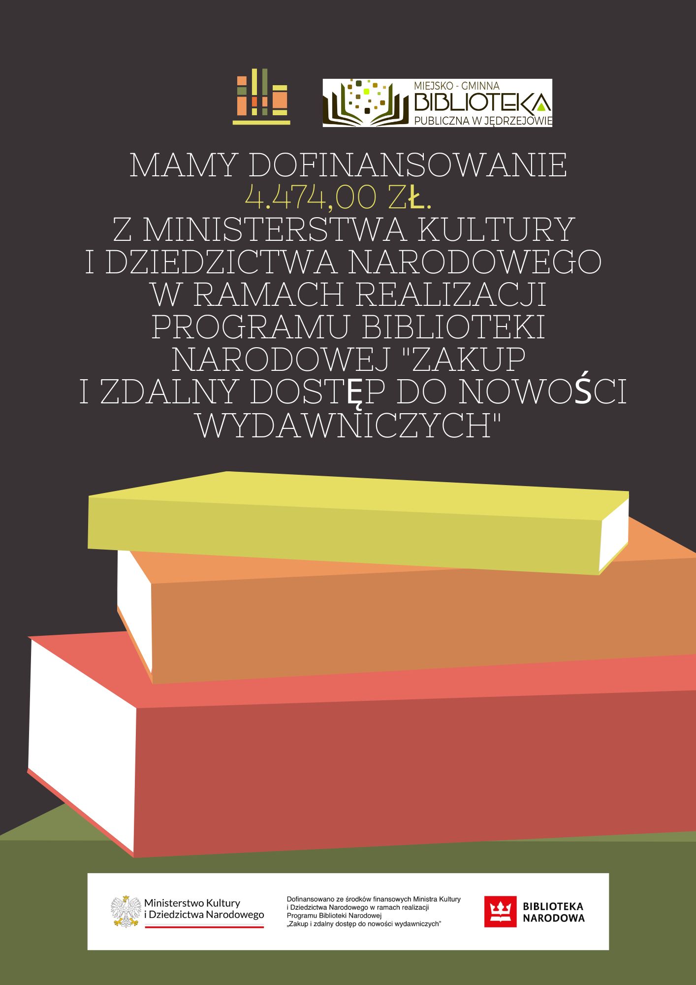 Miło nam poinformować, że mamy dodatkowe pieniądze na nowe książki !